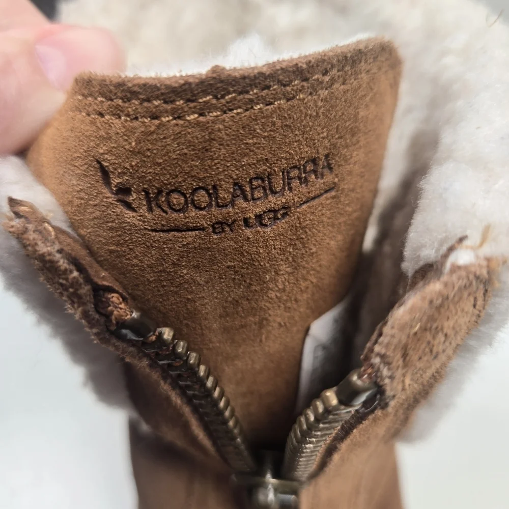 Koolaburra Chestnut Boots with Plush White Lining